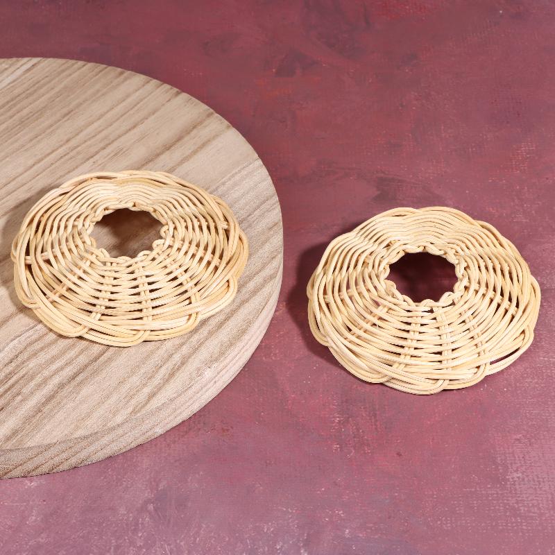 Outdoor Lighting Chandelier - 2 Pezzi Paralume in Rattan Intrecciato