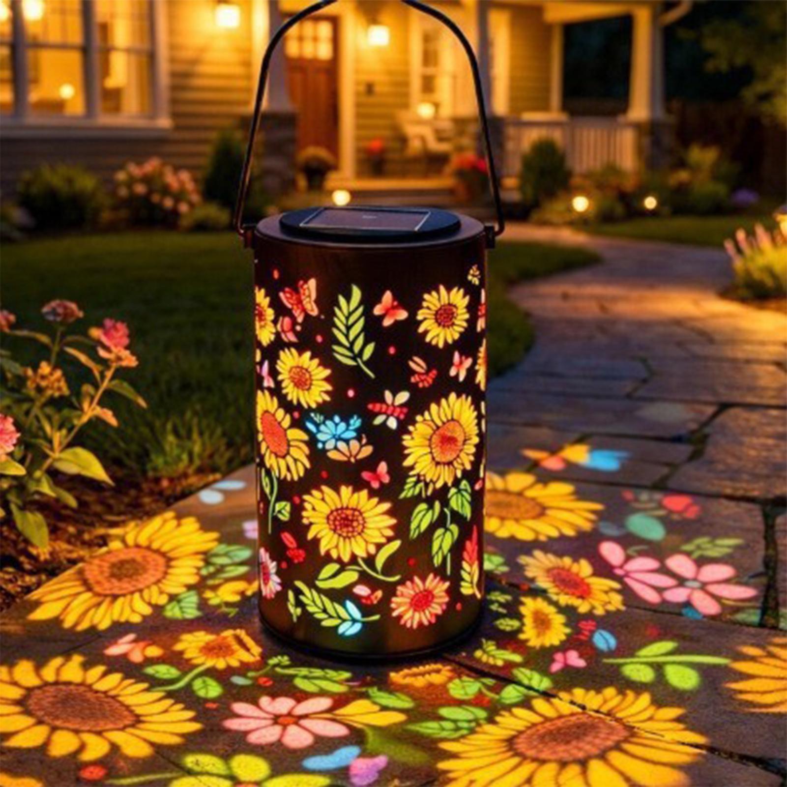 Outdoor Lighting Yard - Lanterna Solare a Forma di Girasole,