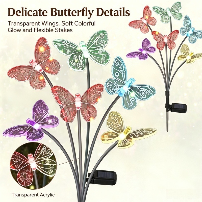 Outdoor Lighting Yard - Luci a Farfalla Alimentate a Energia