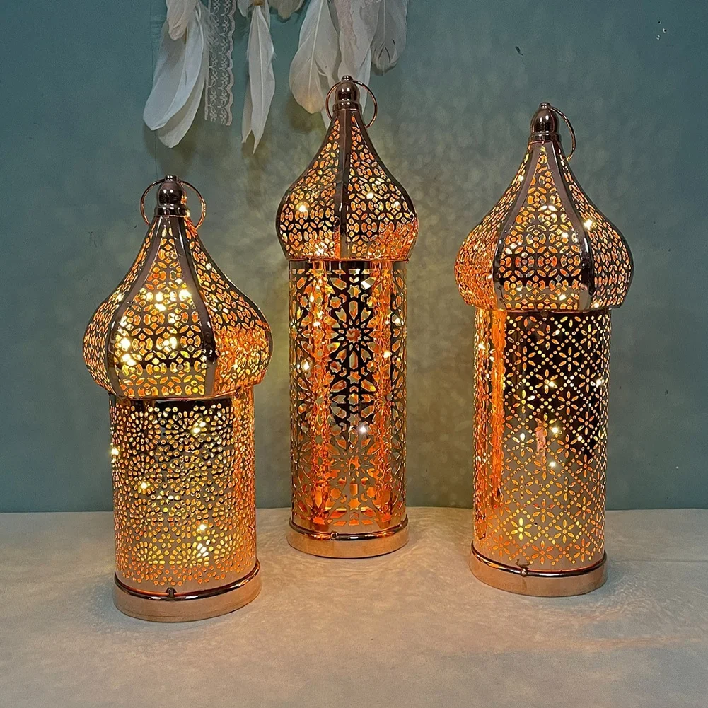 Outdoor Lighting Art - Lanterna marocchina in ferro cavo dorato
