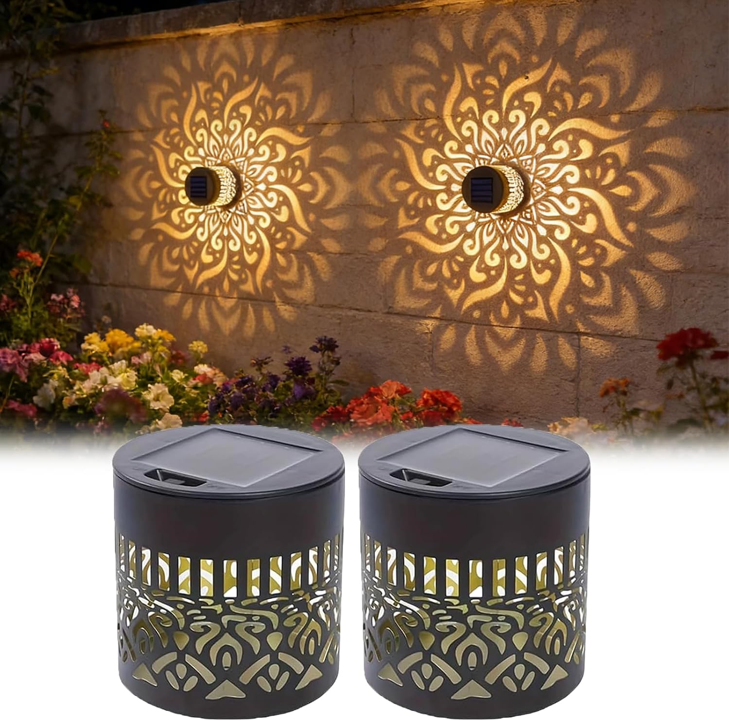 Outdoor Lighting Driveway - Confezione da 2 Luci Solari da