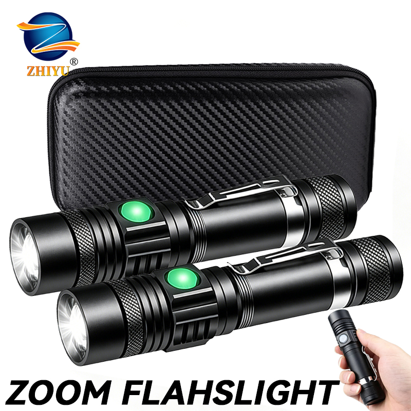 Outdoor Lighting Setup - Torcia LED T6 Ricaricabile, Torcia Zoomabile