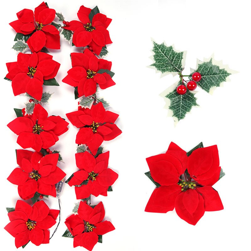 2/3m Natale Poinsettia Fiore G - Xmas Outdoor Lighting Decorations recensione e prezzo