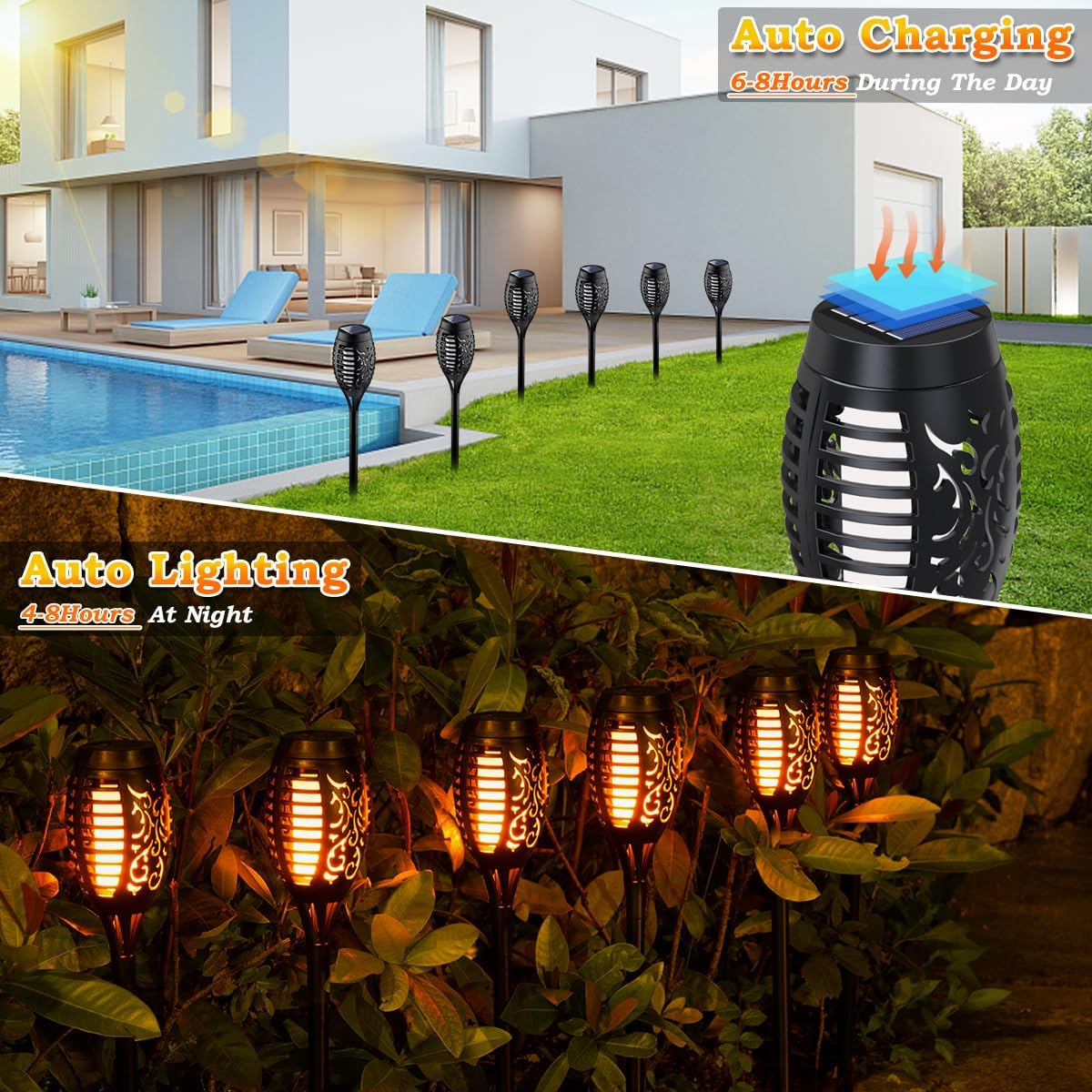 Confezione da 10 torce solari  - Outdoor Lighting Art recensione e prezzo