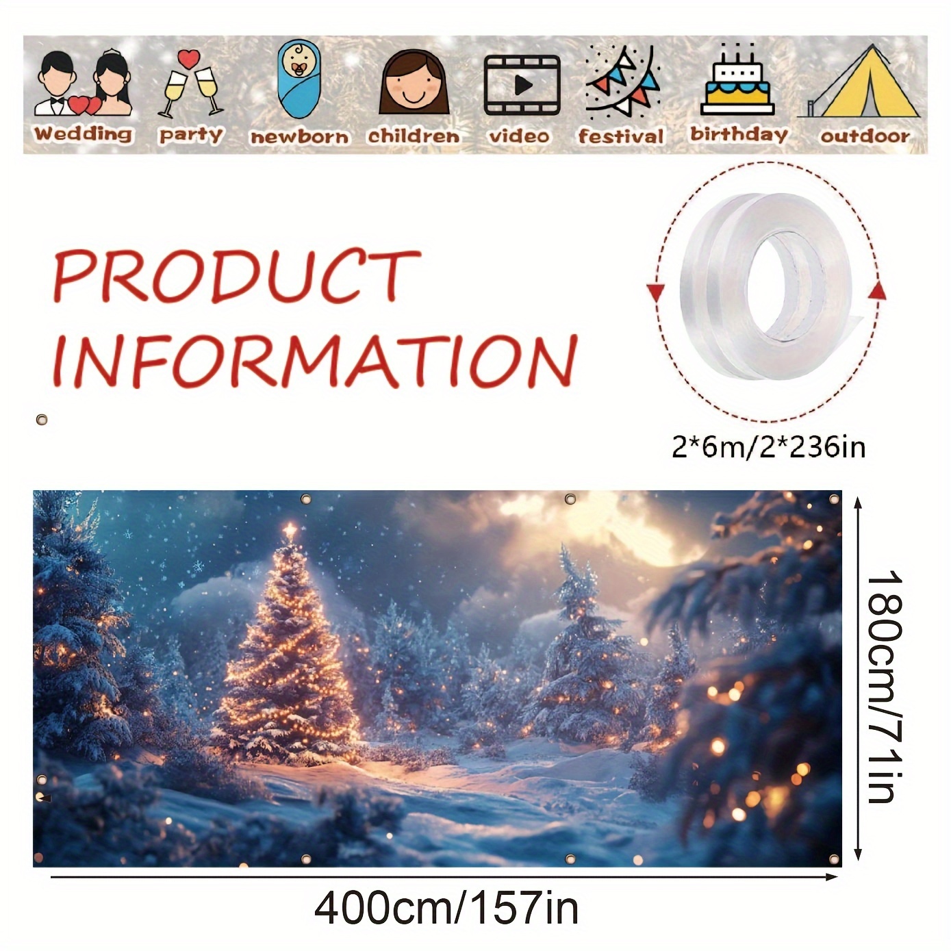 Banner natalizio scintillante  - Outdoor Lighting On Trees recensione e prezzo
