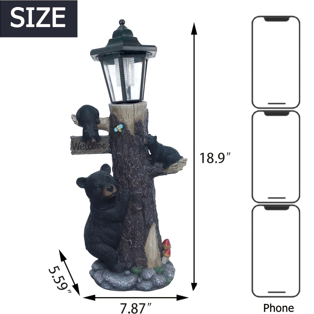 Statua di orso nero con insegn - Outdoor Lighting On Trees recensione e prezzo