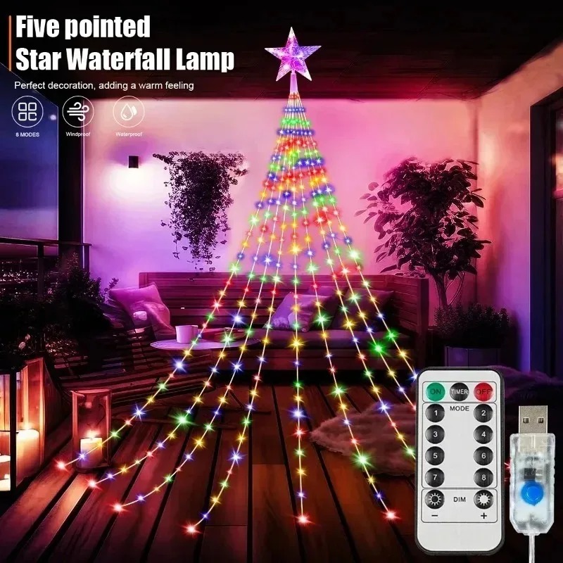 Luci a cascata a forma di stel - Xmas Outdoor Lighting Decorations recensione e prezzo