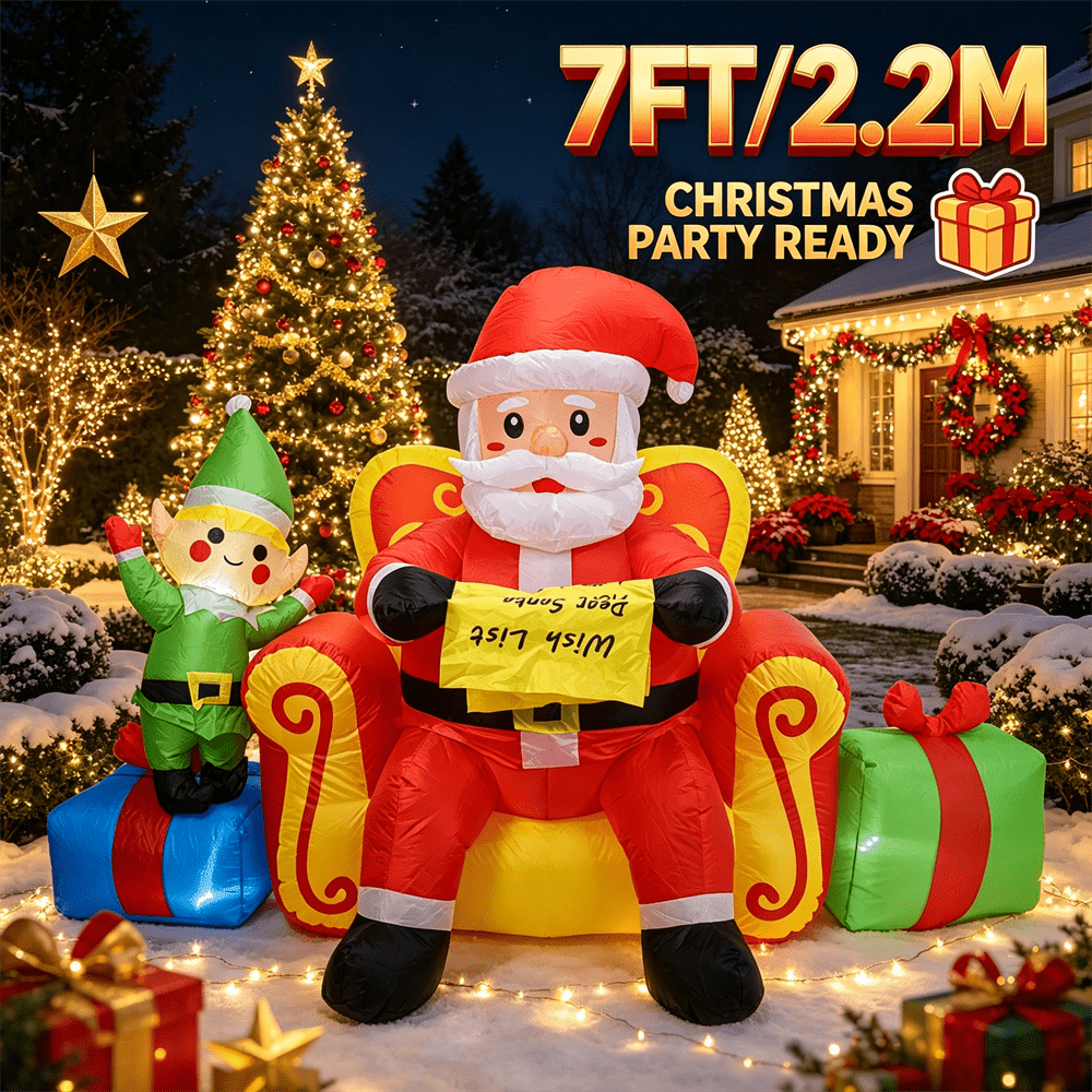 Babbon Natale Gonfiabile da 7  - Xmas Outdoor Lighting Decorations recensione e prezzo