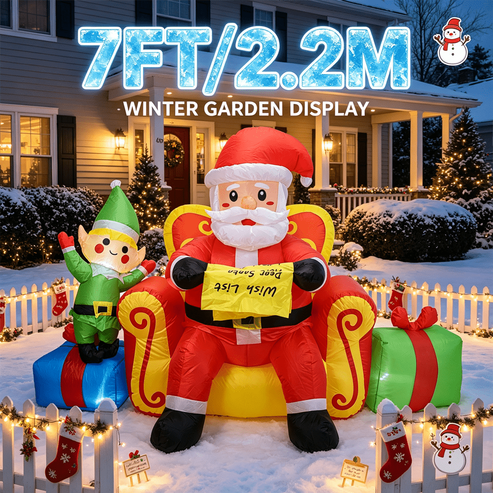 Babbon Natale Gonfiabile da 7  - Xmas Outdoor Lighting Decorations recensione e prezzo