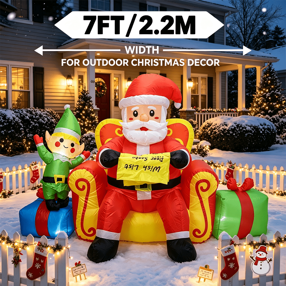 Babbon Natale Gonfiabile da 7  - Xmas Outdoor Lighting Decorations recensione e prezzo